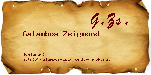 Galambos Zsigmond névjegykártya